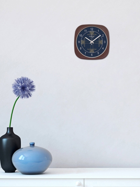 RANDOM Navy Blue Square Printed Analogue Wall Clock RC-6377
