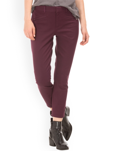 GAP Women Purple Bi-Stretch Skinny Ankle Pants