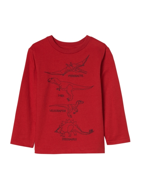 GAP Boys Red Graphic Long Sleeve T-Shirt