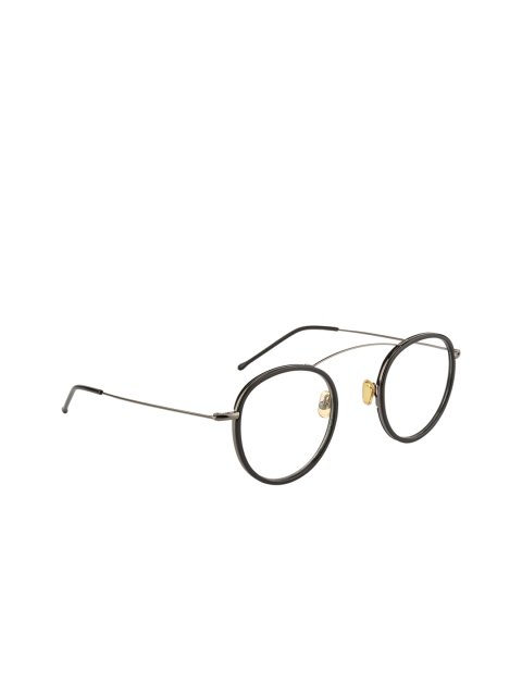 Clark N Palmer Unisex Black & Grey Solid Full Rim Oval Frames CNP-M60013-C1