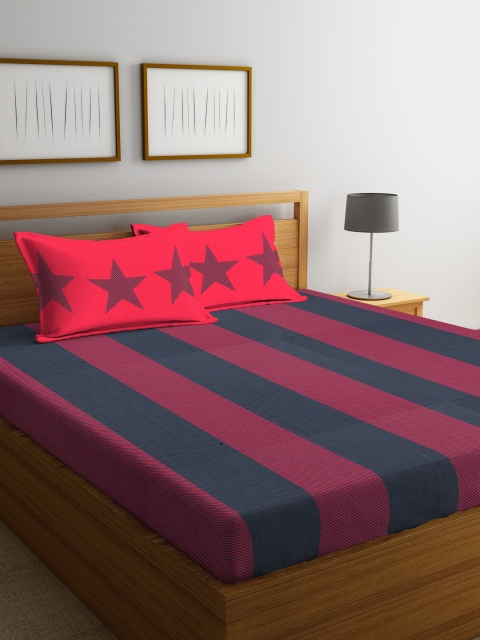 Portico New York Red & Navy Blue Striped Flat 144 TC Cotton Bedsheet with 2 Pillow Covers
Portico New York Red & Navy Blue Striped Flat 144 TC Cotton Bedsheet with 2 Pillow Covers