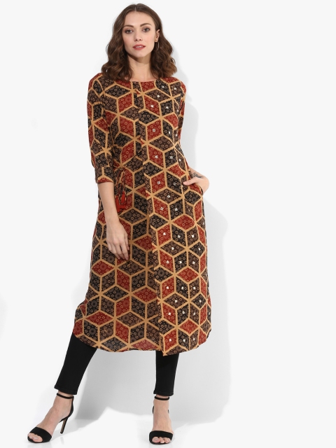 Sangria Women Multicoloured Printed Straight Kurta, Multi