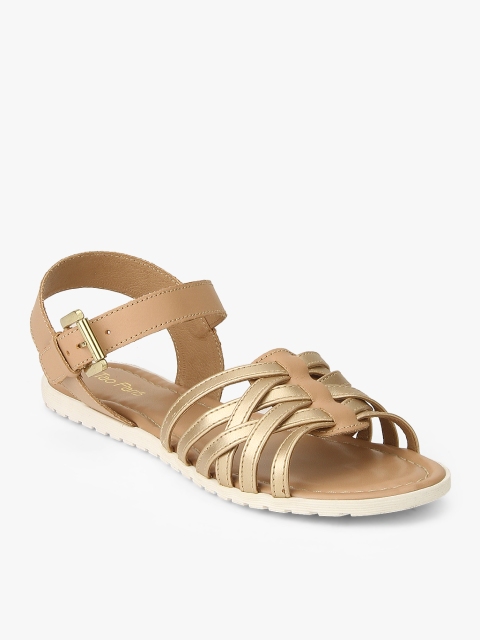 Tao Paris Women Gold-Toned Leather Flats