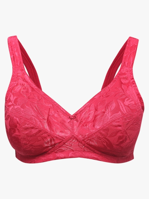 Triumph Fuchsia Pink Self Design Non-Wired Non Padded Everyday Bra 203I723