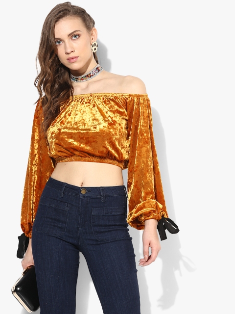 Golden Solid Blouse, Gold