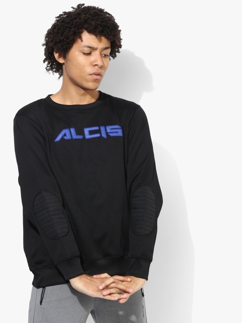 Alcis Men Black Embroidered Sweatshirt