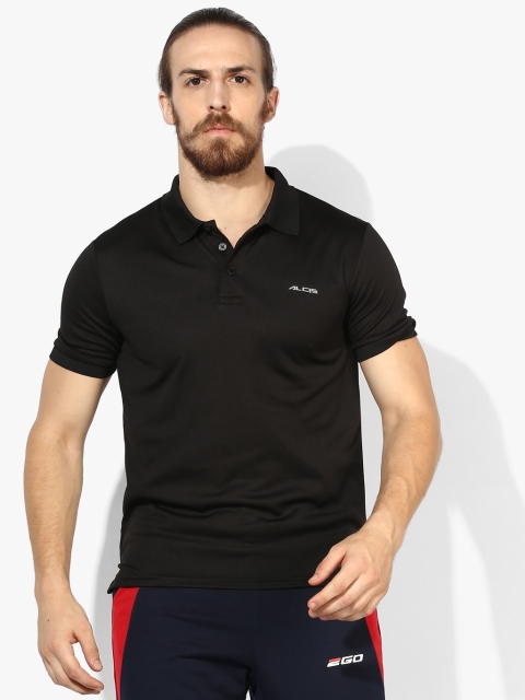 Alcis Black Running Polo T-Shirt