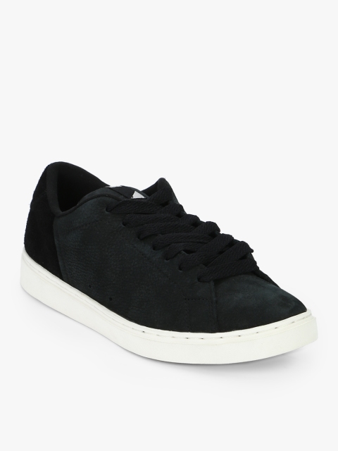 DC Men Black Leather Sneakers