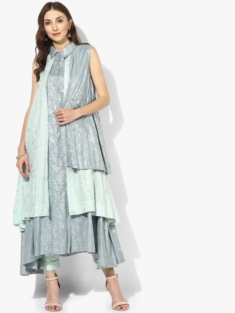 Layered Grey Kurta With Pants