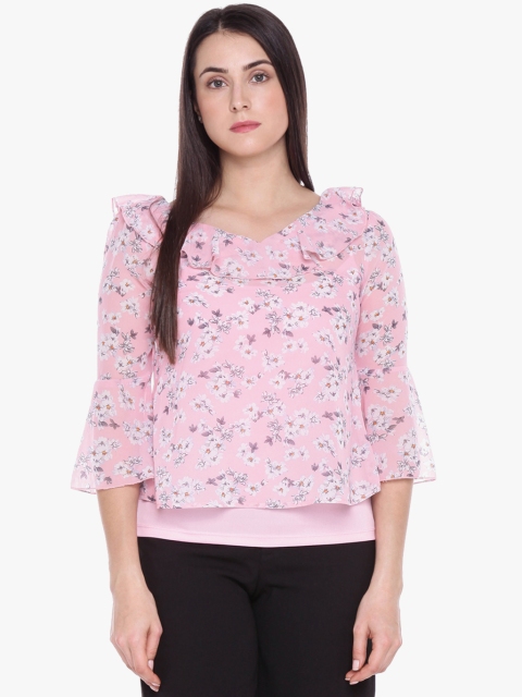 Honey by Pantaloons Women Pink Printed Top