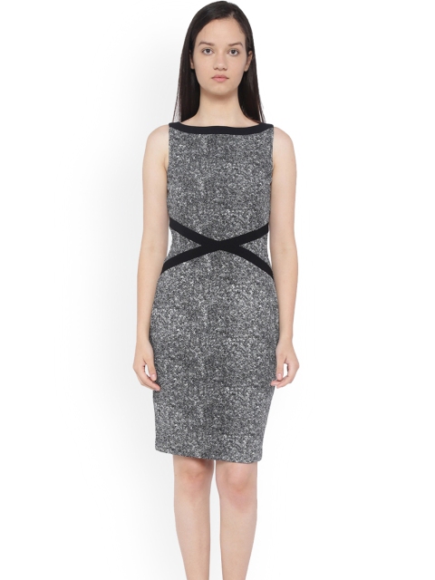 Van Heusen Woman Grey Printed Sheath Dress