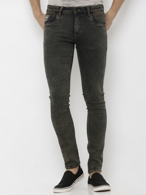 Rex Straut Jeans Men Brown Slim Fit Mid-Rise Clean Look Jeans