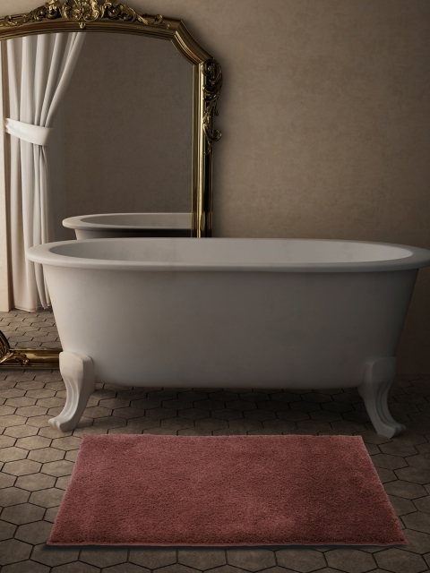 CORE Designed by SPACES Maroon Solid 1600 GSM Rectangular Bath Rug
