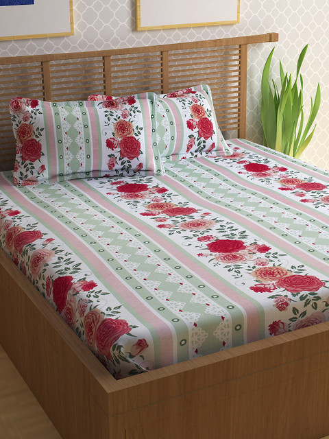 Story@home Multicoloured Floral Flat 186TC Cotton 1 Double Bedsheet with 2 Pillow Covers, Multi
Story@home Multicoloured Floral Flat 186TC Cotton 1 Double Bedsheet with 2 Pillow Covers, Multi