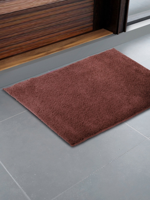 CORE Designed by SPACES Maroon Solid 1600 GSM Rectangular Bath Rug