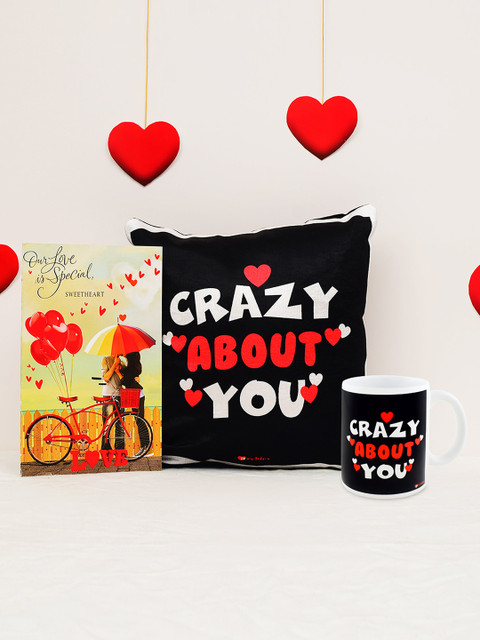 Archies Love Gifts Valentines Day Pack of 3 Special Mug & Cushion + Greeting Card, Multi 
Archies Love Gifts Valentines Day Pack of 3 Special Mug & Cushion + Greeting Card, Multi