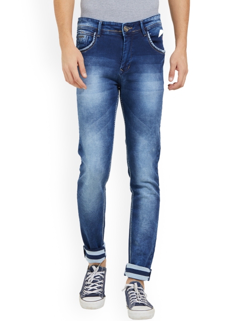 Road Rockers Men Blue Skinny Fit Mid-Rise Clean Look Stretchable Jeans