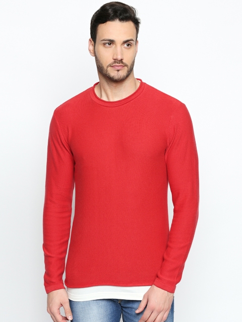 Urban Ranger by pantaloons Men Red Solid Pullover