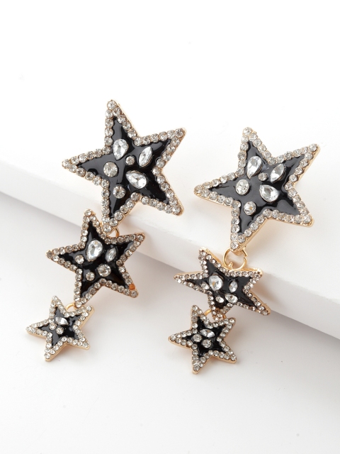 AVANT-GARDE PARIS Gold-Plated & Chandelier Star Shaped Drop Earrings, Black