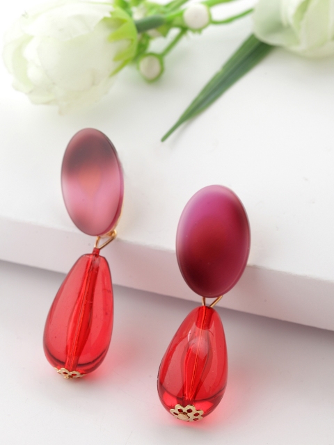 AVANT-GARDE PARIS Red Gold-Plated Geometric Drop Earrings