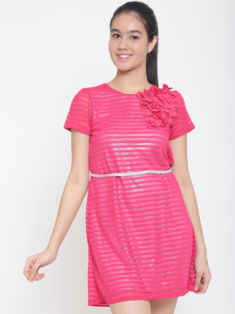 Natilene Girls Pink Striped Dress