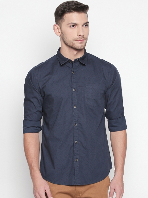 BYFORD by Pantaloons Men Blue Slim Fit Printed Casual Shirt