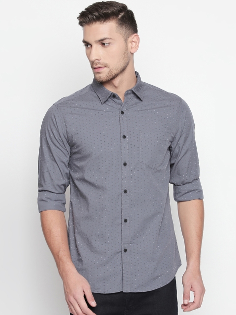 BYFORD by Pantaloons Men Grey Slim Fit Printed Casual Shirt