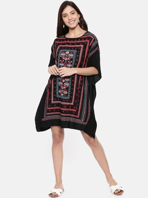 Chumbak Women Black Solid Kaftan Dress