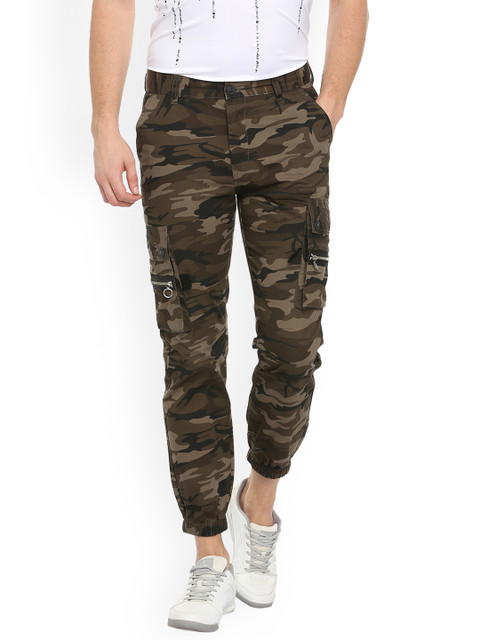 People Men Olive Green & Brown Regular Fit Printed Crop Joggers
People Men Olive Green & Brown Regular Fit Printed Crop Joggers