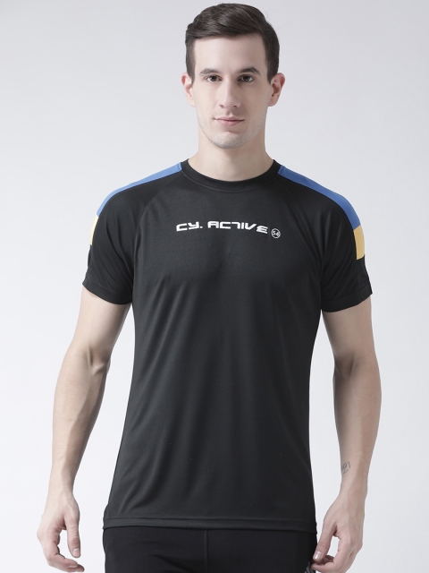 Club York Men Black Solid Round Neck T-shirt