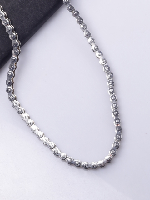 Dare by Voylla Men Silver-Toned Rhodium-Plated Handcrafted Chain