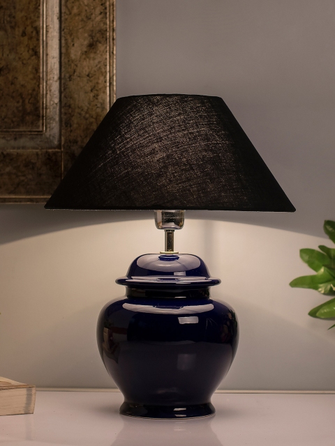 Homesake Blue Solid Handcrafted Table Lamp with Shade
