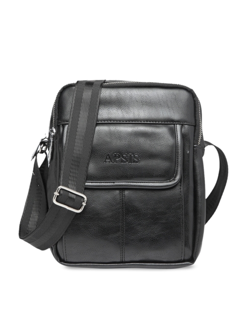 Apsis Unisex Black Solid Messenger Bag