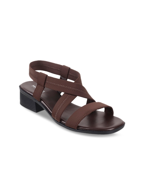 Mochi Women Brown Solid Sandals