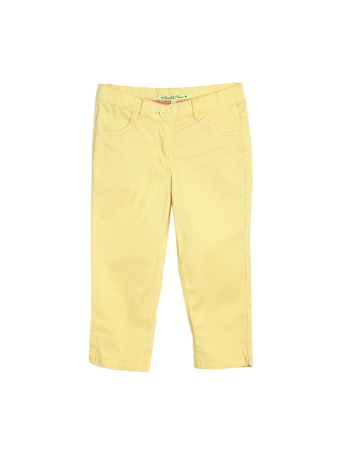 612 league Girls Yellow Solid Regular Fit Regular Shorts