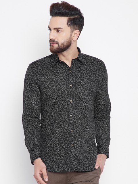 Duke Men Black Regular Fit Printed Casual Shirt