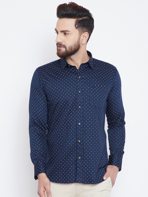 Duke Men Blue Regular Fit Printed Casual Shirt