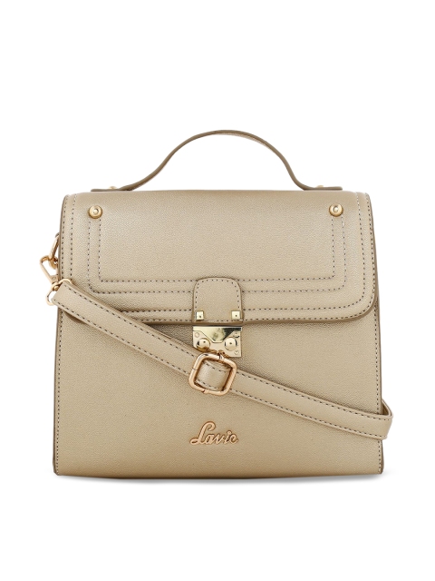 Lavie Beige Solid Satchel