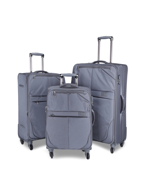 Nasher Miles Set Of 3 Grey Trolley Bags