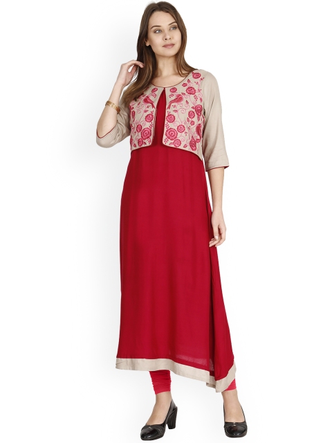 Alena Women's Pink colour Straight fit Viscose Rayon Kurtas with Three-Quarter Sleeves, Coral
Alena Women's Pink colour Straight fit Viscose Rayon Kurtas with Three-Quarter Sleeves, Coral