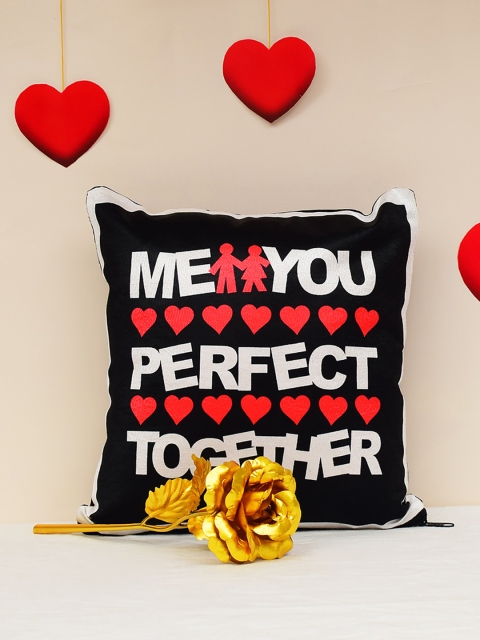 Archies Love Gifts Set of 2 Valentines Day Special Printed Cushion & Golden Rose Gift Set, Black
Archies Love Gifts Set of 2 Valentines Day Special Printed Cushion & Golden Rose Gift Set, Black