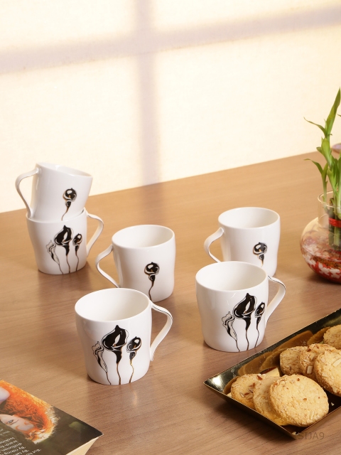GOODHOMES White Printed Porcelain Set