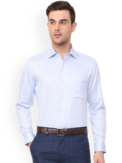Louis Philippe Men Blue Regular Fit Striped Formal Shirt