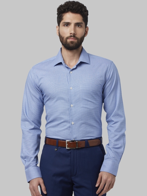 Park Avenue Men Blue Slim Fit Printed Formal Shirt