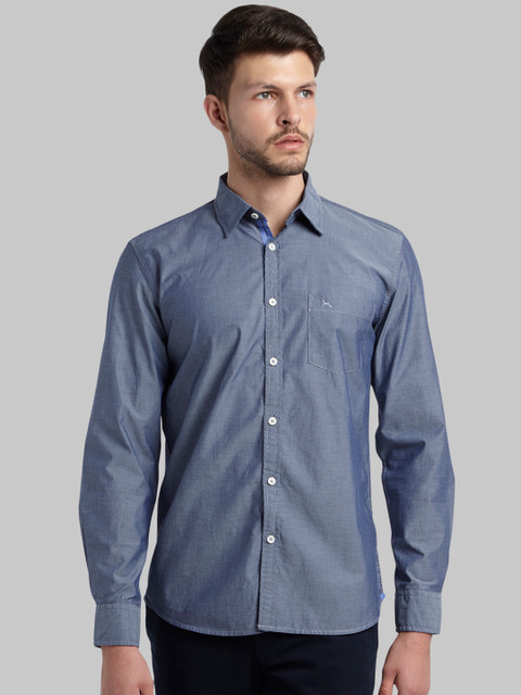 Parx Men Blue Slim Fit Solid Casual Shirt 
Parx Men Blue Slim Fit Solid Casual Shirt