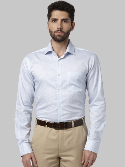 Park Avenue Men Blue Slim Fit Printed Formal Shirt