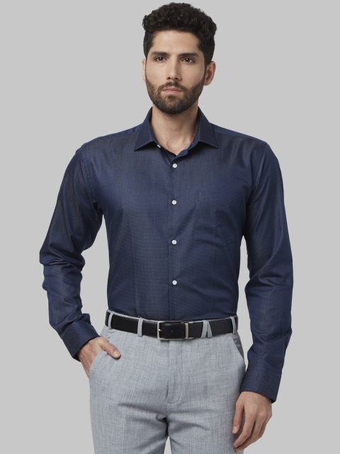 Park Avenue Men Blue Slim Fit Printed Formal Shirt