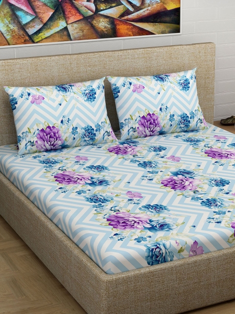 Divine Casa Off-White & Blue Floral Flat 180 TC Cotton 1 King Bedsheet with 2 Pillow Covers
Divine Casa Off-White & Blue Floral Flat 180 TC Cotton 1 King Bedsheet with 2 Pillow Covers