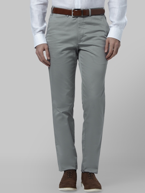 Park Avenue Men Blue Regular Fit Solid Formal Trousers