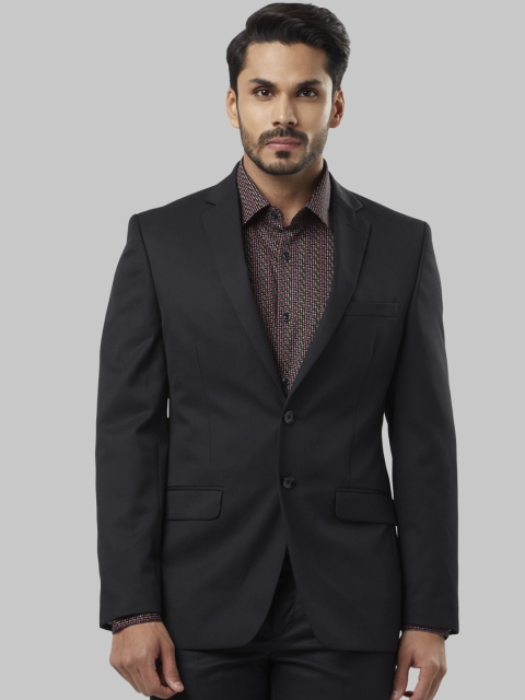 Raymond Men Black Solid Single-Breasted Blazer